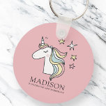 Chaveiro Corno de Portão Bonito Unicórnio e Estrelas Aniver<br><div class="desc">Disponível aqui: http://www.zazzle.com/selectpartysupplies</div>