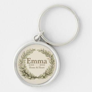 Chaveiro Coroa Botânica Personalizada | Nome Personalizado