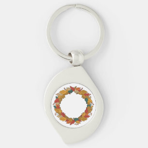 Chaveiro Coroa de Folhas de Outono Circular
