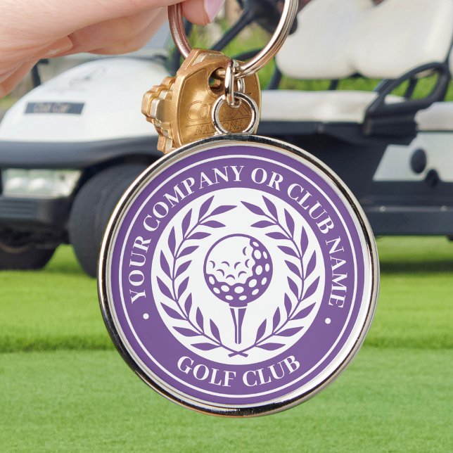 Chaveiro Coroa de Vitória de Golfe Clássico Nome Personaliz (Criador carregado)