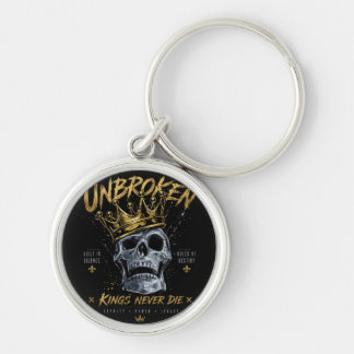 Chaveiro Coroa do Rei Caveira Inquebrantável Arte Motivacio