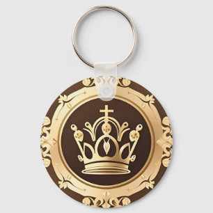 Chaveiro Coroa Dourada Elegante