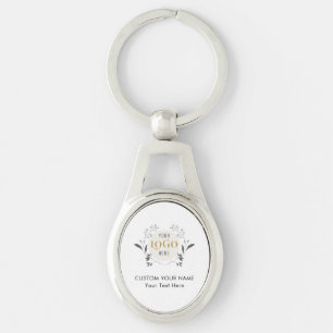 Chaveiro Coroa Floral Elegante Modelo de Logotipo Personali