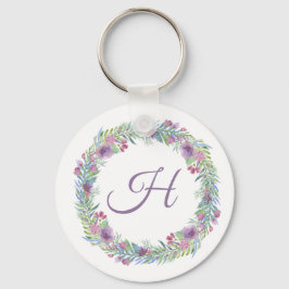 Chaveiro Coroa Floral Monogramada Personalizada