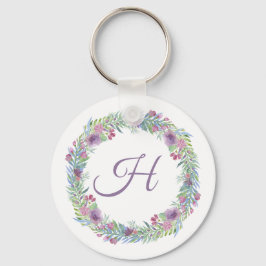 Chaveiro Coroa Floral Monogramada Personalizada