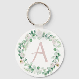 Chaveiro coroa primavera com letra personalizável