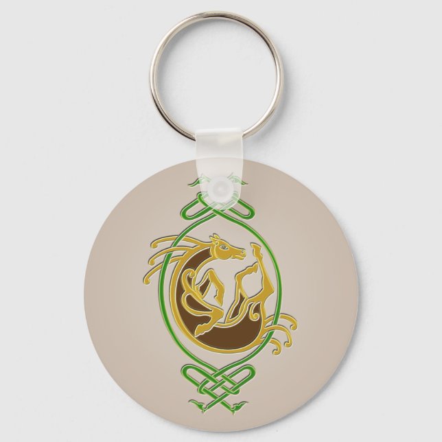 Chaveiro Corpo Celta - Verde e Dourado (Frente)