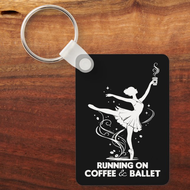 Chaveiro Correndo em Café e Balé Professora de Dança Engraç (Frente)