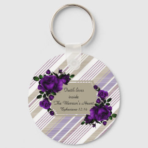 Chaveiro Corrente Bonito de Lavanda com chave floral