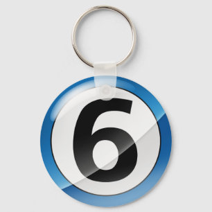 Chaveiro Corrente chave azul do número 6