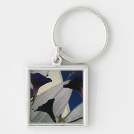 Chaveiro Corrente chave com flores Cor-de-rosa-Roxas