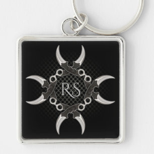 Chaveiro Corrente chave curvada Monogrammed das lâminas 2