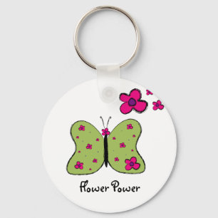 Chaveiro Corrente chave da borboleta de flower power
