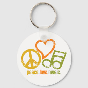 Chaveiro Corrente chave da música do amor da paz