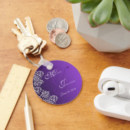 Chaveiro Corrente-chave Damask Royal Purple Wedding