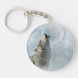 Chaveiro Corrente chave de lua azul do lobo