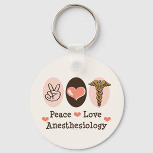 Chaveiro Corrente chave do Anesthesiology do amor da paz