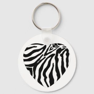 Chaveiro Corrente chave do coração do impressão da zebra