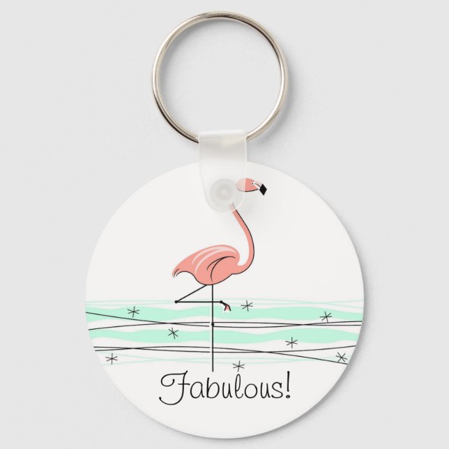 Chaveiro Corrente-chave Flamingo Ocean 'Fabuloso!' (Frente)