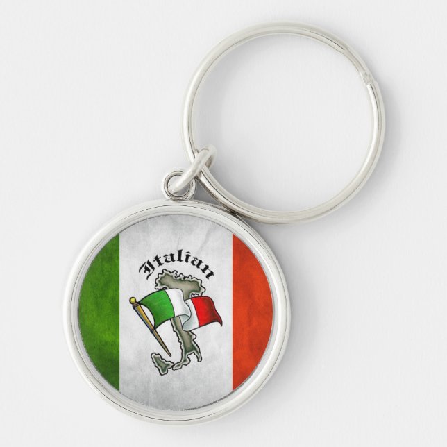Chaveiro Corrente chave italiana de Italia da bandeira (Frente)