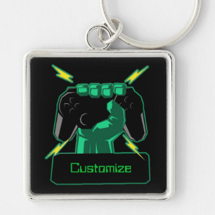Chaveiro Corrente chave personalizada do quadrado do Gamer