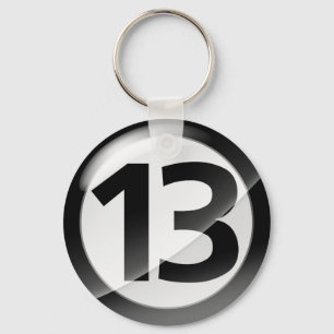 Chaveiro Corrente chave preta do número 13