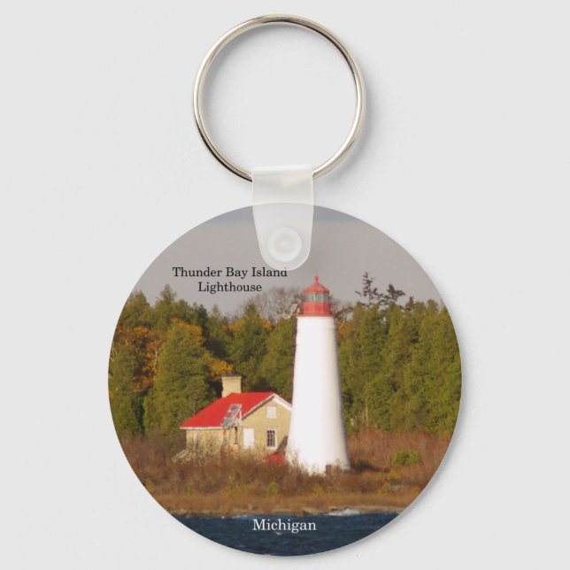 Chaveiro Corrente chave Thunder Bay Island Lighthouse (Frente)