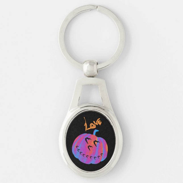 Chaveiro Corrente de Chave Cardíaca Pumpkin Psicodélico (Frente)