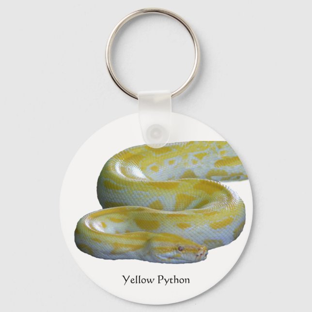 Chaveiro Corrente de Chave com Python Amarelo (Frente)