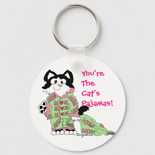 Chaveiro Corrente de Chave de Gato de Pijamas Bonito de dia (Frente)