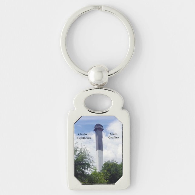 Chaveiro Corrente de chave de metal Charlotte Lighthouse (Frente)