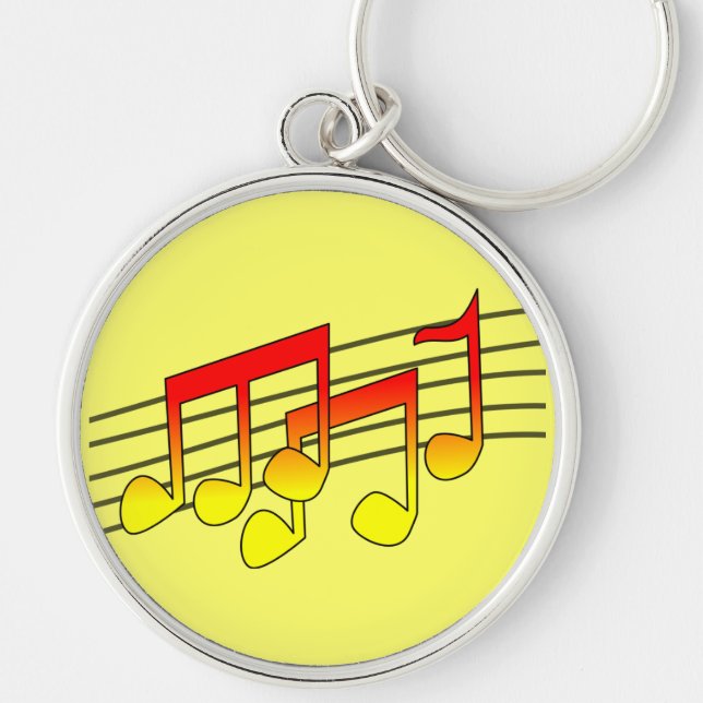 Chaveiro corrente de chave de notas musicais (Frente)