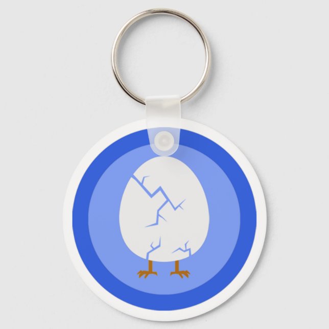 Chaveiro Corrente de chave de ovo rachada (Frente)