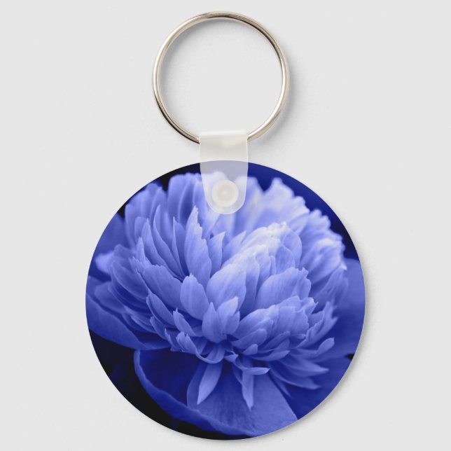 Chaveiro Corrente de Chave de Peony Azul (Frente)
