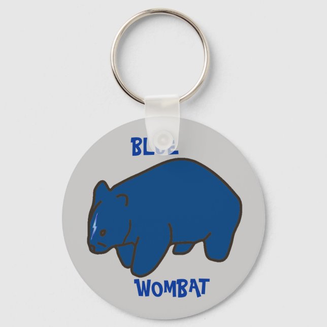 Chaveiro Corrente de Chave de Wombat Azul (Frente)
