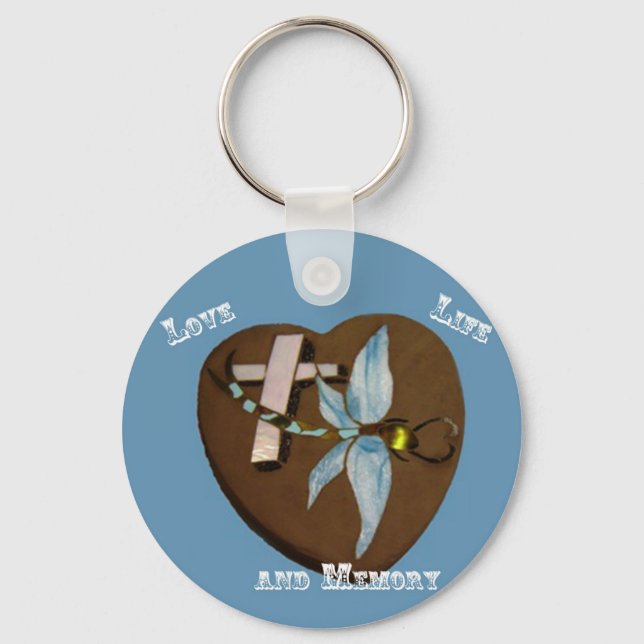 Chaveiro Corrente de Chave Dragonfly de Vidro Estendida (Frente)