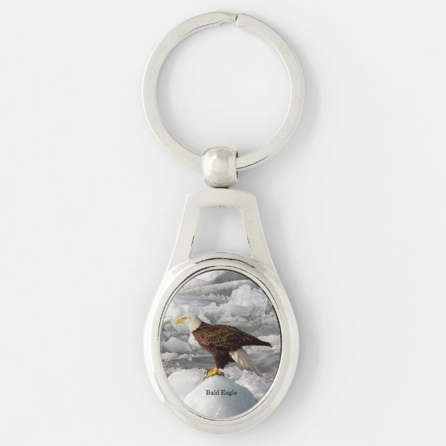 Chaveiro Corrente de chave metálica Bald Eagle (Frente)