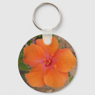 Chaveiro Corrente de chave Orange Hibiscus