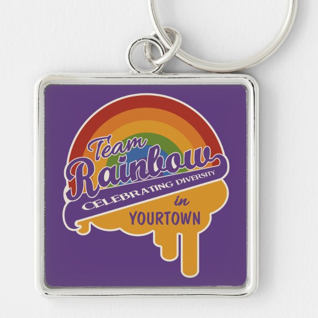 Chaveiro Corrente de chave personalizada do Team Rainbow (Frente)