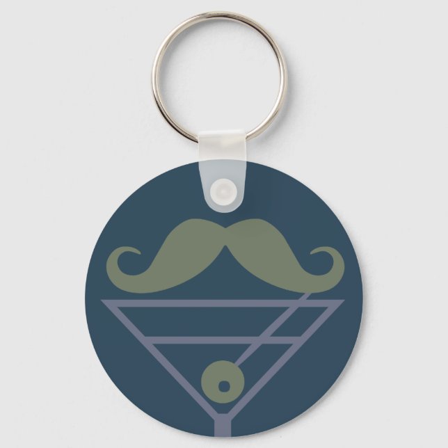 Chaveiro Corrente de chave personalizada Martini Mustache (Frente)