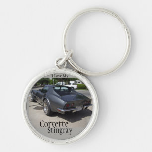 Chaveiro Corrente de chave Stingray Corvette cinza