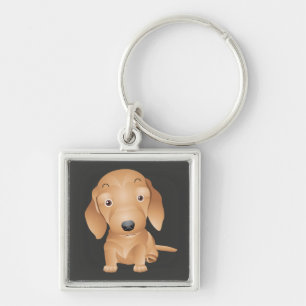 Chaveiro Corrente de Chaves Cachorro Dachshund Preto Amor
