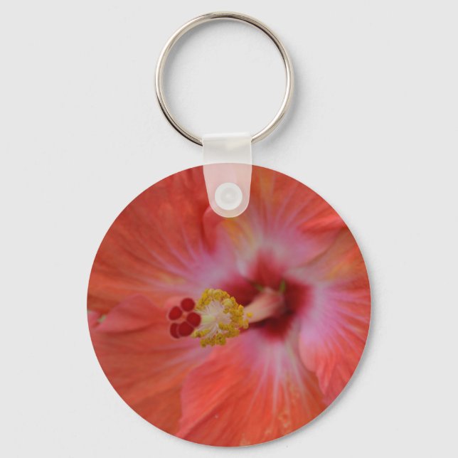 Chaveiro Corrente de Chaves de Hibisus Laranja (Frente)