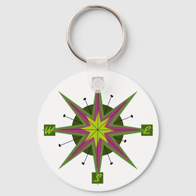 Chaveiro Corrente de Design de Compass Retroativa (Frente)