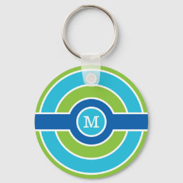 Chaveiro Corrente personalizada do monograma em círculos az