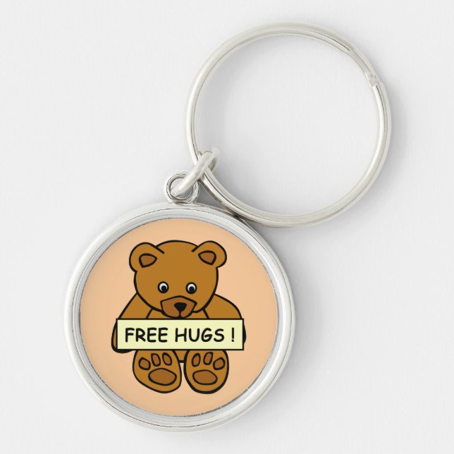 Chaveiro Correntes de chave de Ursinho Free Hugs (Frente)
