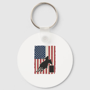 Chaveiro Corrida de Barril Bandeira Americana Design Vetori