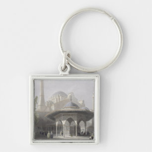 Chaveiro Corte e fonte de St. Sophia, Istambul, engrav