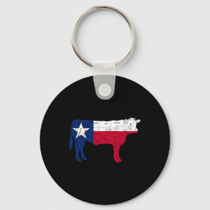 Chaveiro Cortes de Açougue de Carne de Boi Texas Flag Bbq R