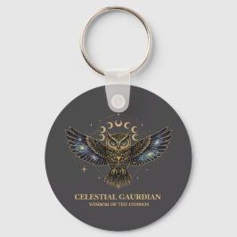 Chaveiro Coruja Celestial Guardiã Cósmica